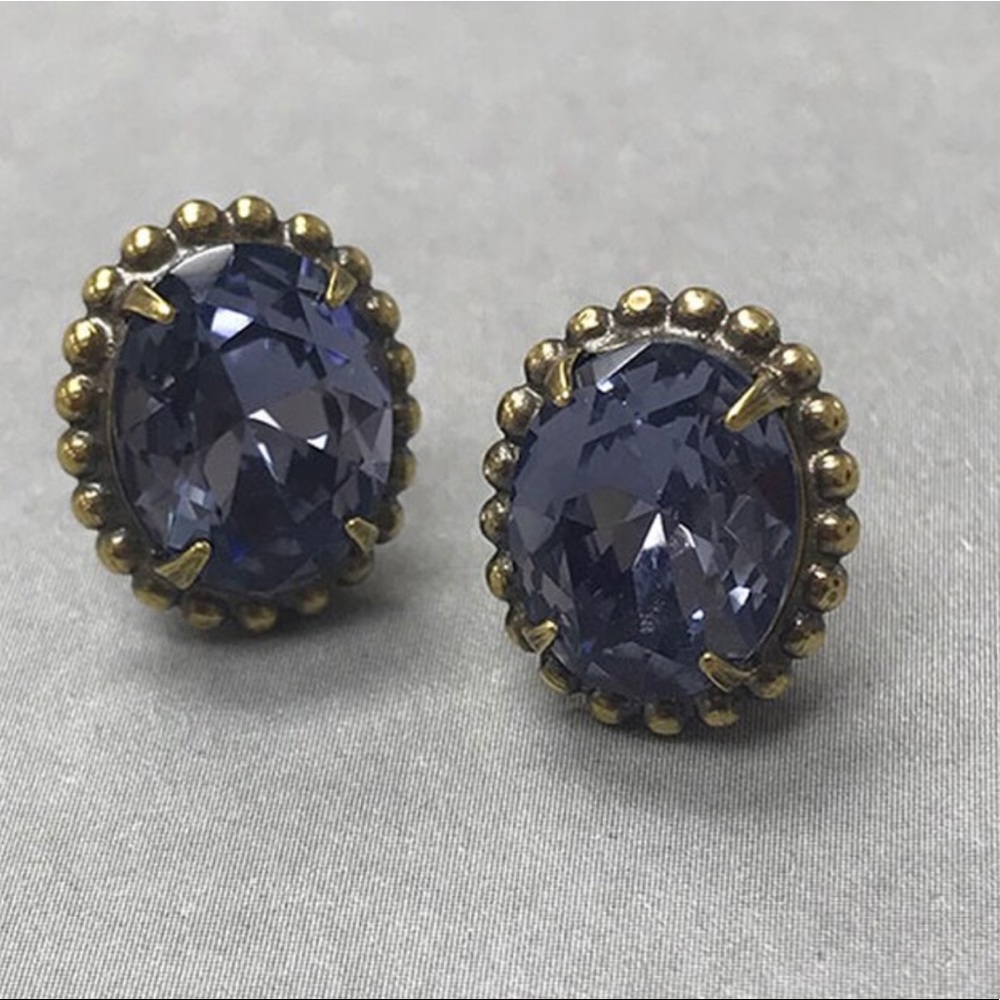 Sorrelli Heliotrope Crystal Oval Studs,Boutique, NWT